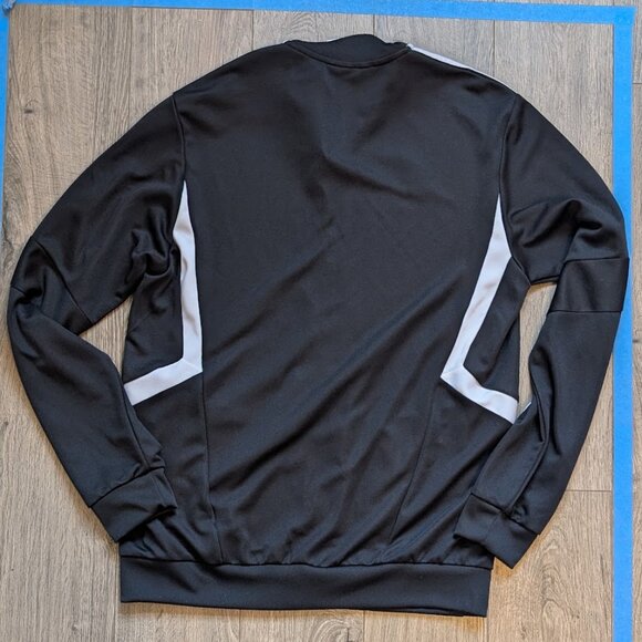 🖤 Adidas Classic Black Zip-Up Jacket — Unisex • White 3-Stripes 🖤 - Picture 2 of 4